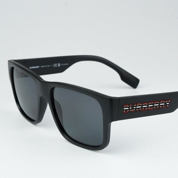 NEW Burberry BE4358 KNIGHT 346481 Matte Black Dark Grey Polarized Men Sunglasses - Picture 1 of 10